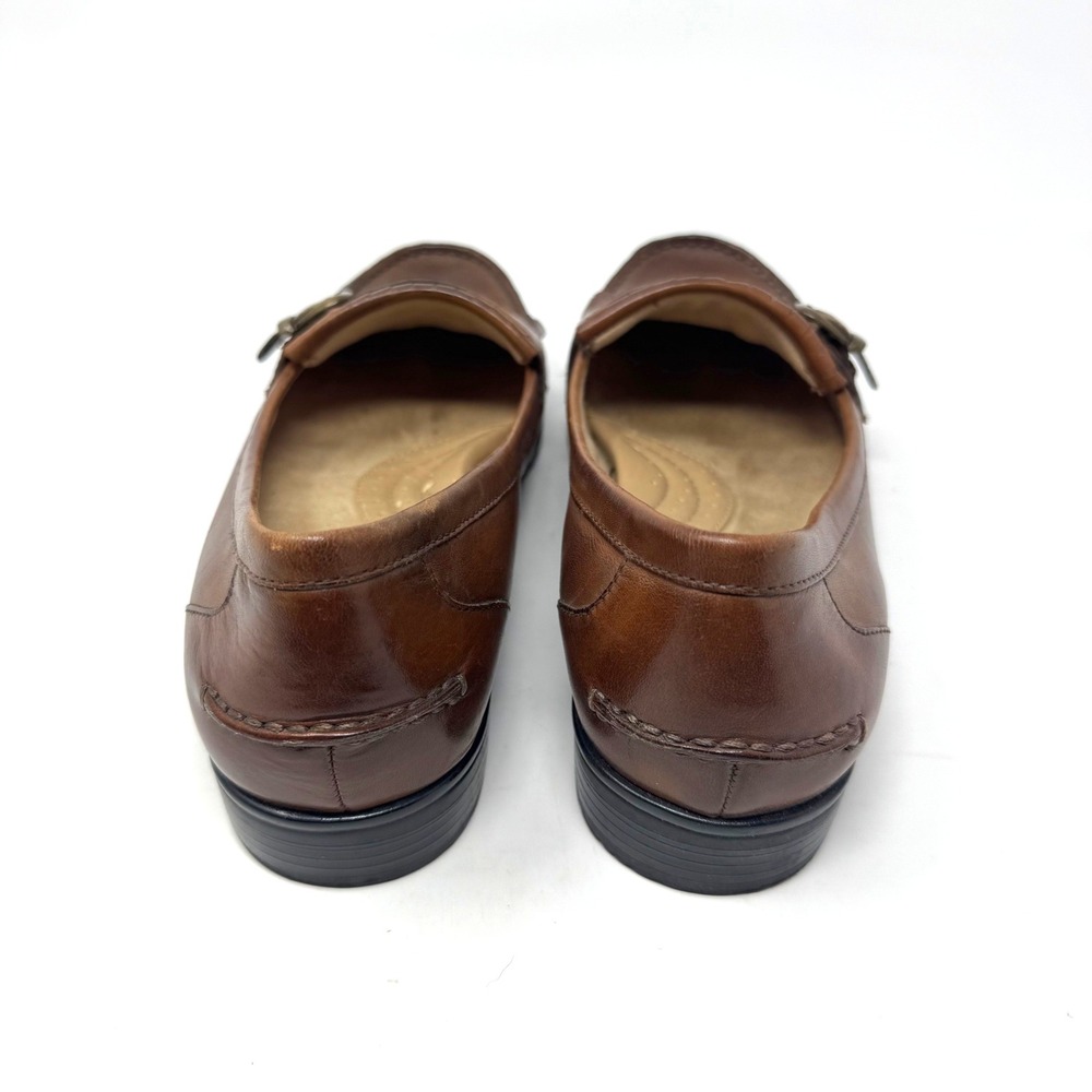 Kiltie Fringe Loafer Brown Leather Earth Spirit Buckle Shoes 10M and 10W Womens - Picture 4 of 8